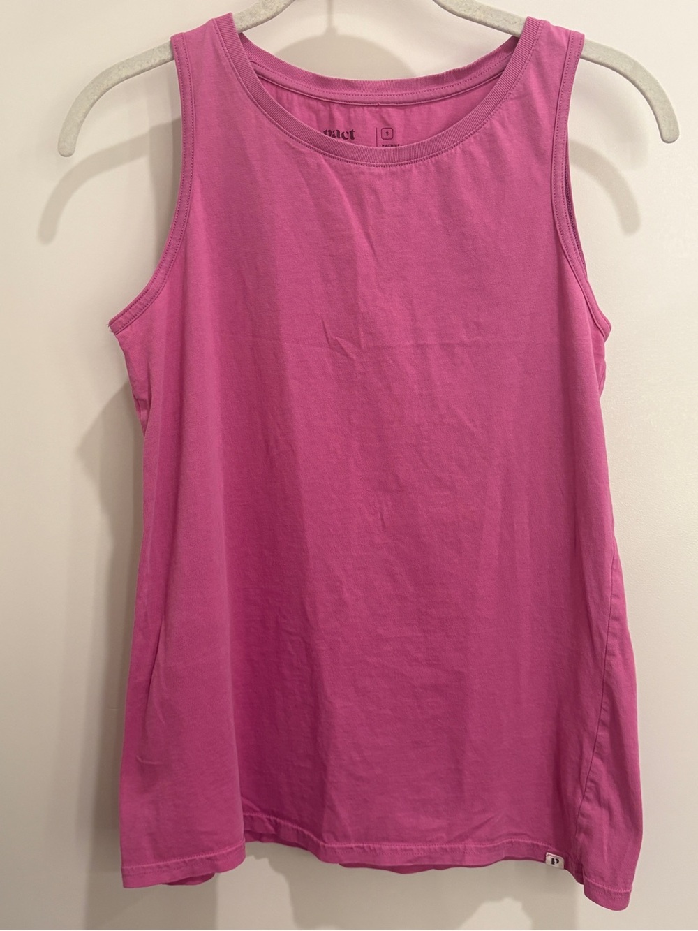 Pact Organic Cotton Tank Top Pink Magenta Sleeveless Size Small
